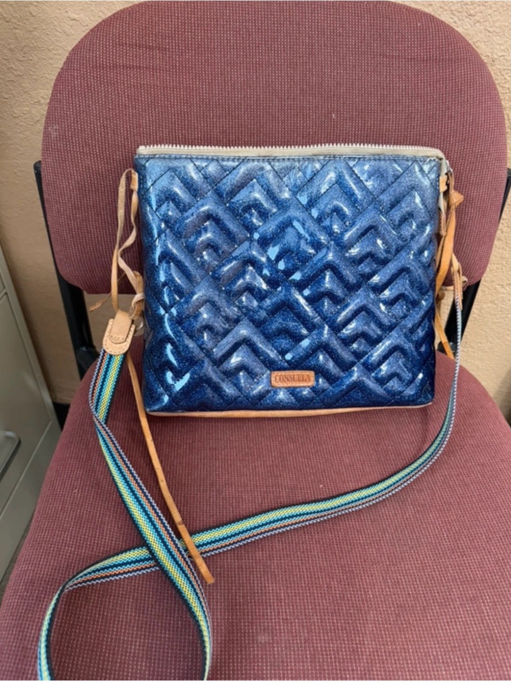 Consuela Navy Blue Crossbody Bag with Matching Phone Wristlet - Picture 4 of 14